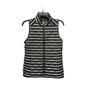 Peter Millar Vest Women's Size S Reversible Quilted Black White Striped NWT